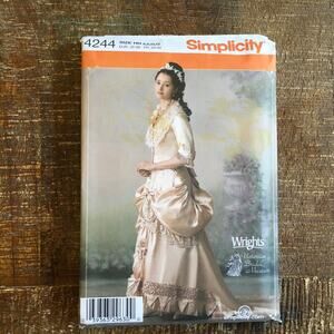 Simplicity Sewing Pattern 4244 Victorian Bridal Gown Wedding Dress 6-12 UNCUT FF